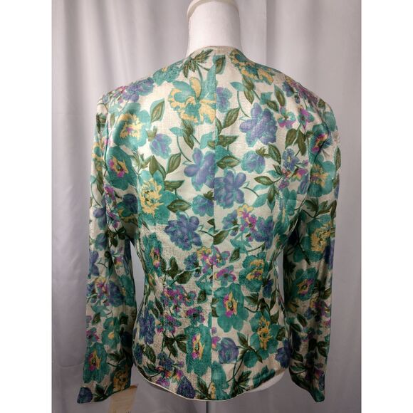 Adrianna Papell 100% silk multi color flower print - Picture 8 of 9